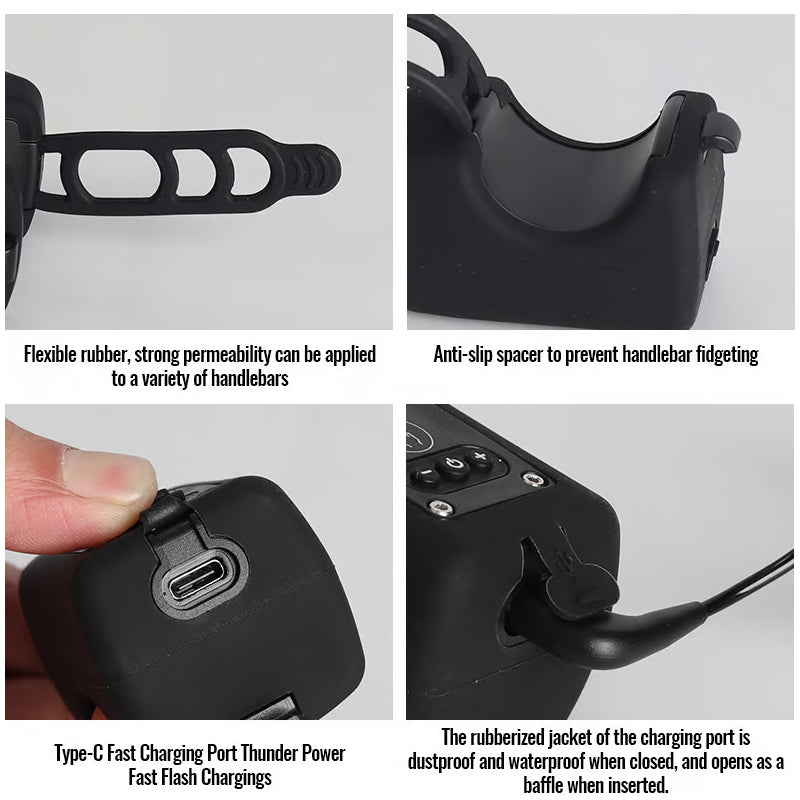Timbre para bicicleta de montaña con luz brillante accesorio dos en uno