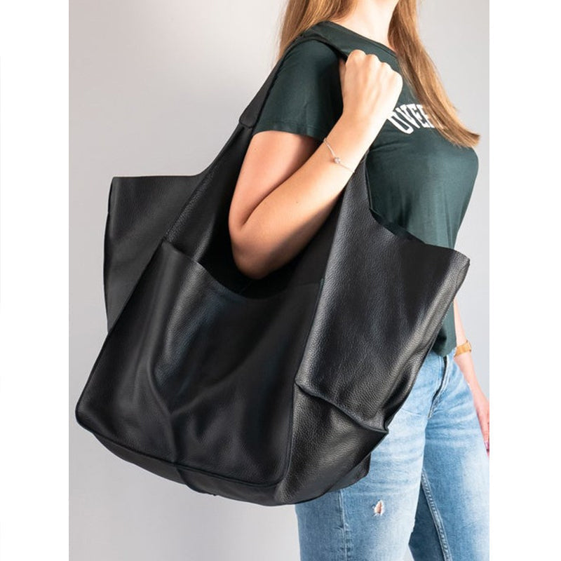 Elegant Leather Tote For Daily Essentials And Everyday Use