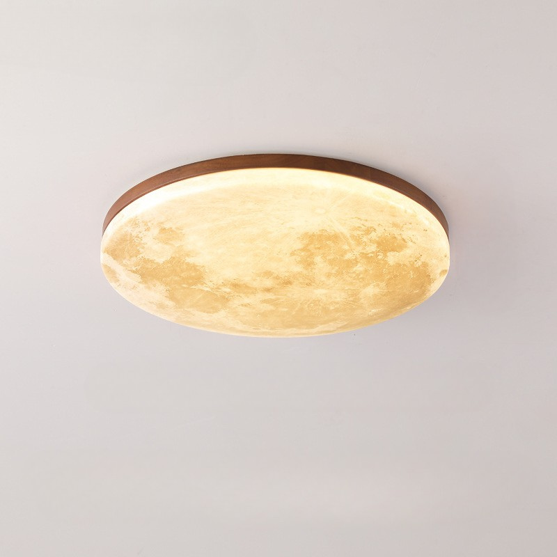Plafonnier encastré LumaSphere avec éclat chaleureux d'inspiration japonaise pour chambre