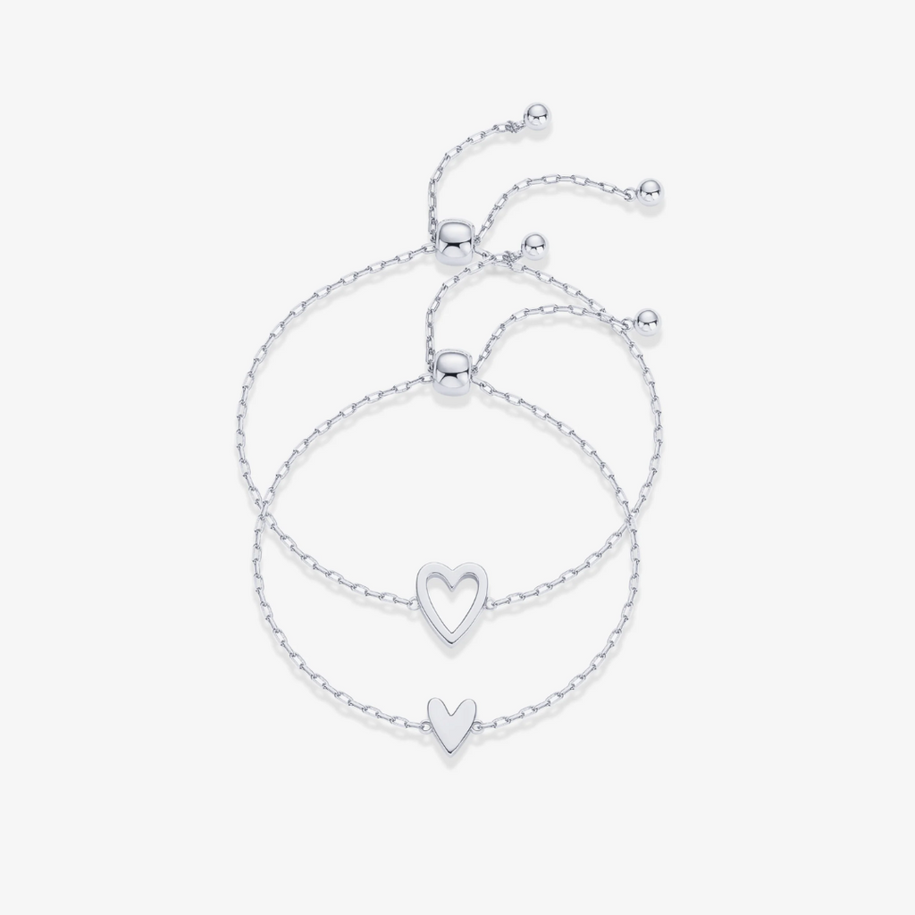 Duo Heart Bracelets By Luna With Matching Pendants For Daily Wear