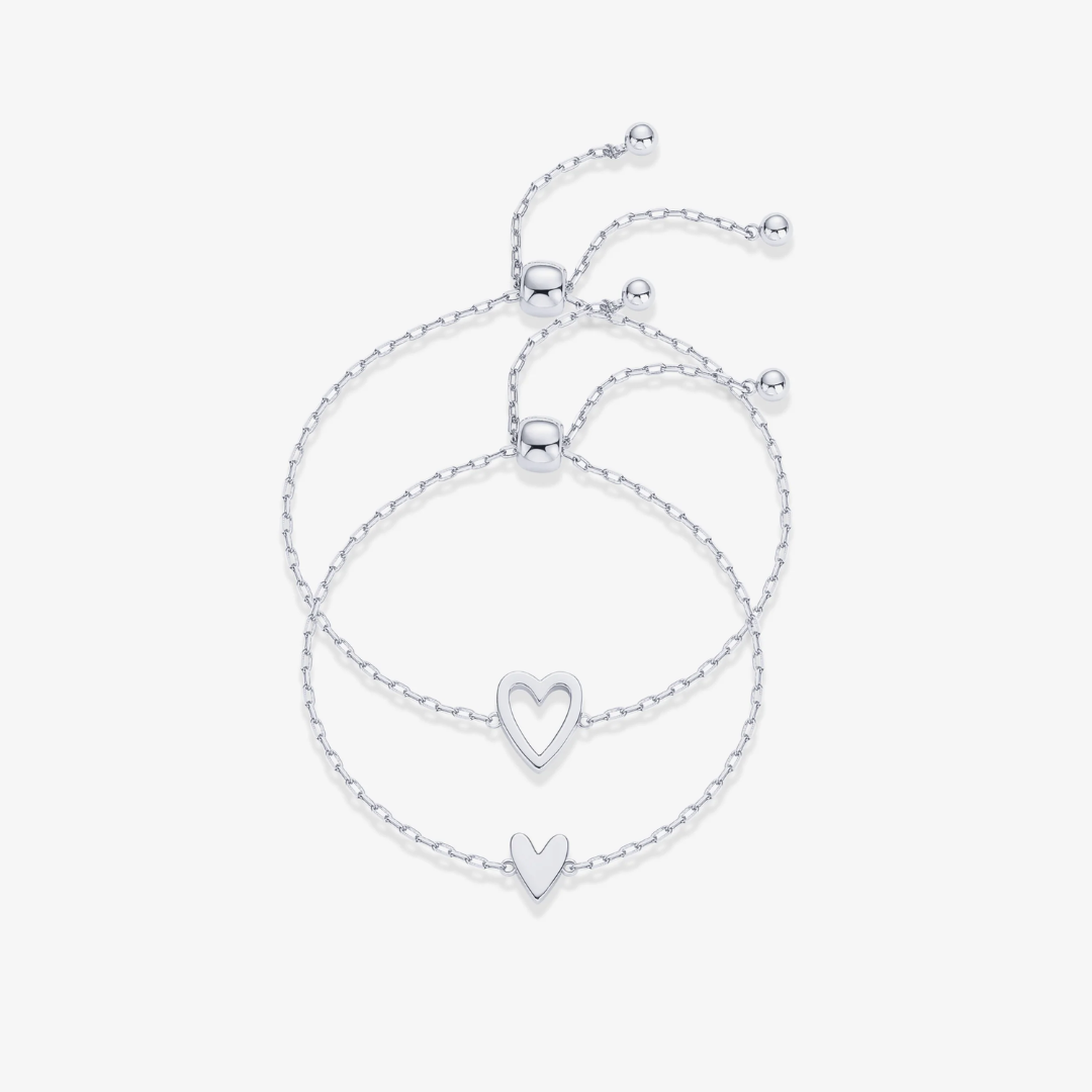 Duo Heart Bracelets By Luna With Matching Pendants For Daily Wear