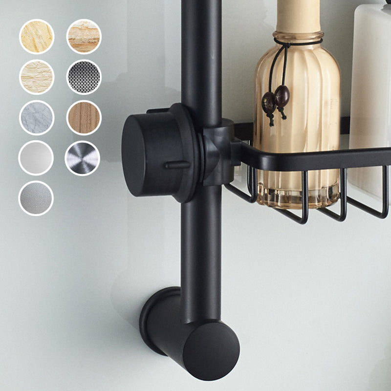 Stainless Aluminium Shower Holder In Silver Or Black No Drilling