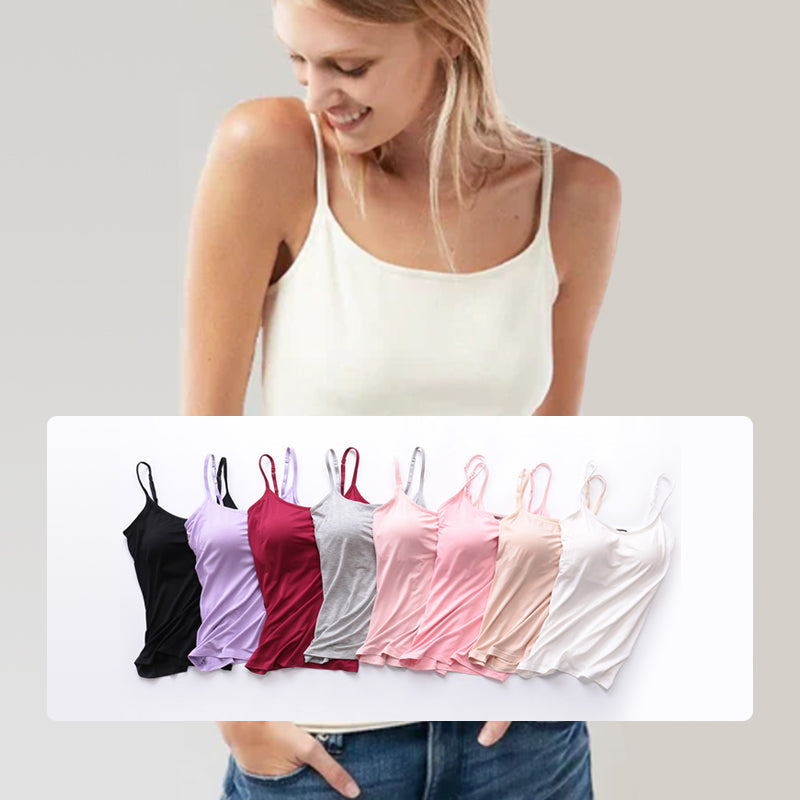 Canottiera da donna con reggiseno a balconcino integrato, stile canotta