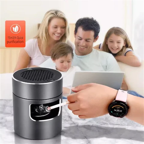 Stolní bezkouřový popelník s USB HEPA filtrem a systémem negativních iontů pro domácí použití