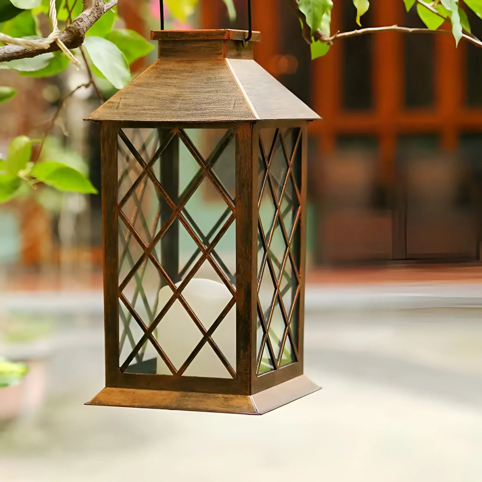 LumiCrest Vintage Solar Lantern For Lawn, Patio Or Fence