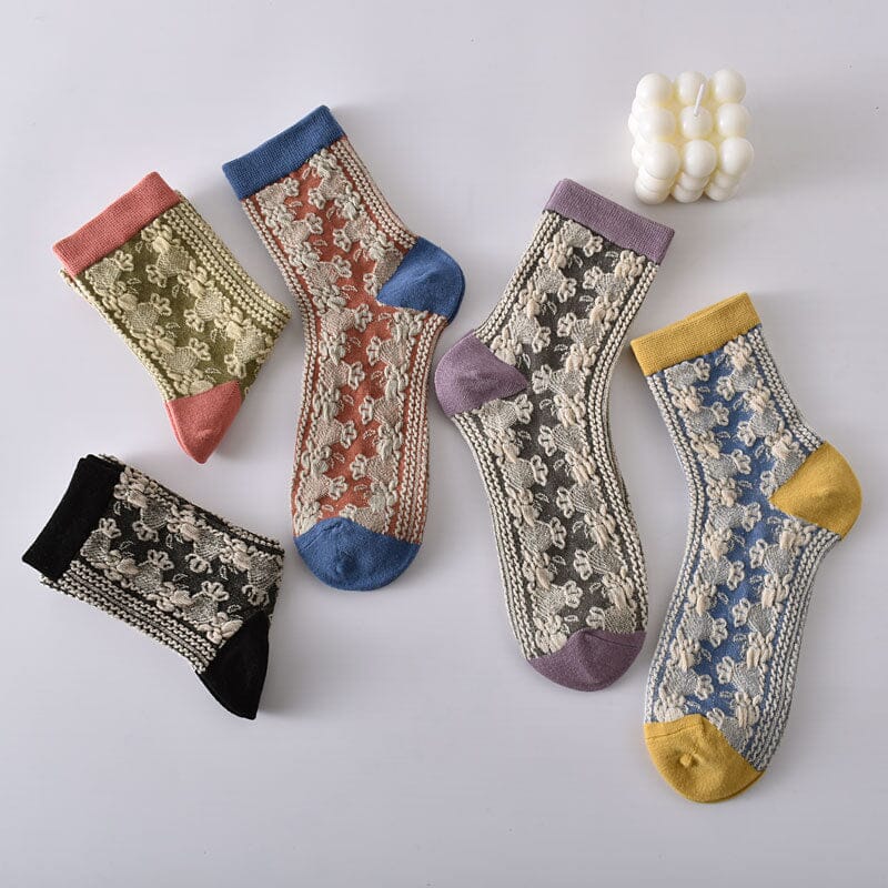 Women's Cotton Socks With Floral Pattern 10 Pack For Everyday Wear