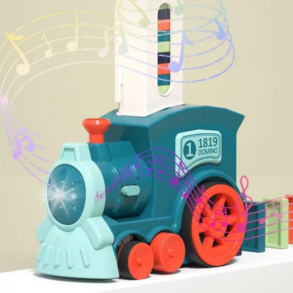 Treno Aurora Domino della linea Montessori con gioco automatico delle pietre