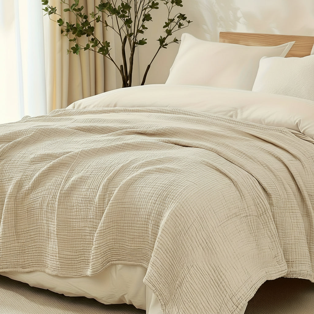 Cotzena Soft Cotton Nap Blanket For Bed Use Everyday