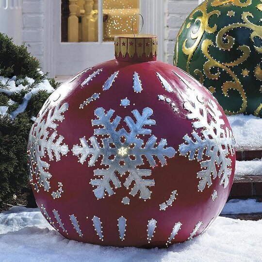 Sfere di Natale gonfiabili in PVC per esterni, resistenti alle intemperie e riutilizzabili, vari design