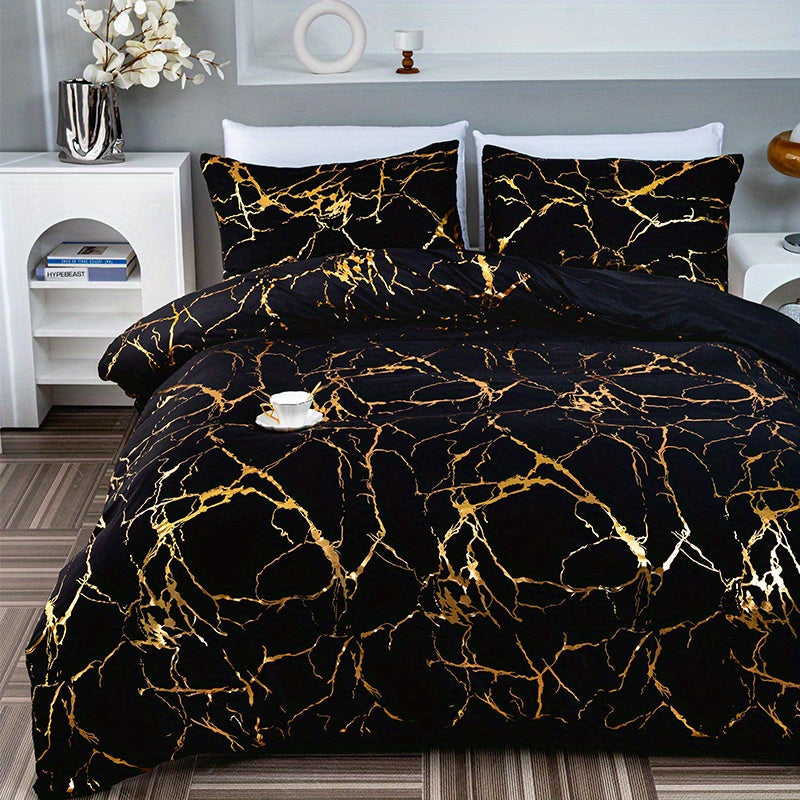Goldshim Bedding Set With Foil Texture For Modern Bedrooms