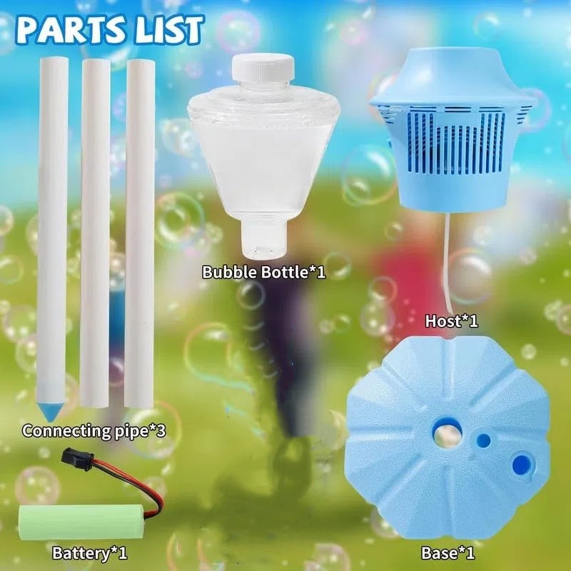 BubbleFun Máquina de Bolhas Portátil para Crianças, Altura Ajustável, 20.000 Bolhas por Minuto