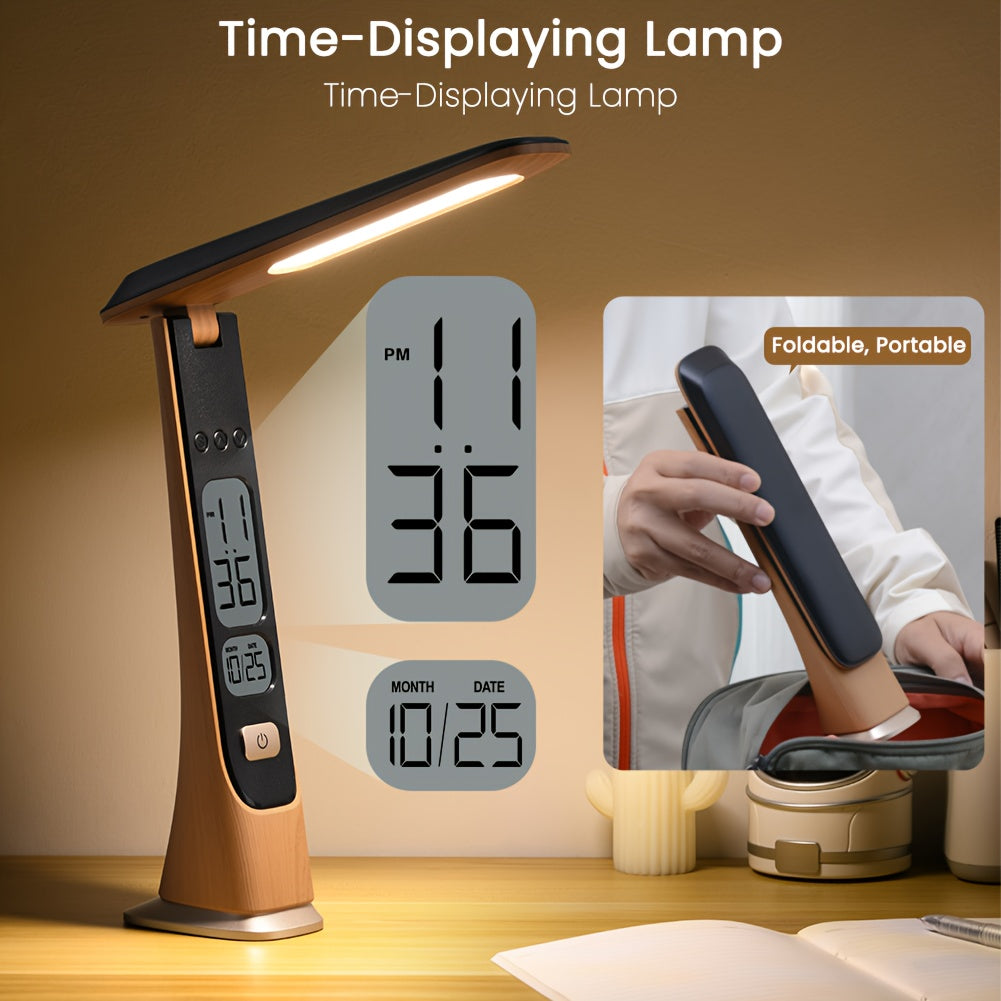 フレキシルックス 折りたたみ式 ポータブル LED デスクランプ 時間表示付き