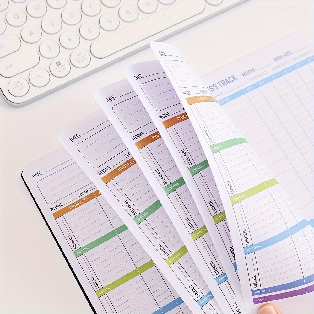 مخطط FitTrack Journal غير المؤرخ لتتبع التمارين والوجبات