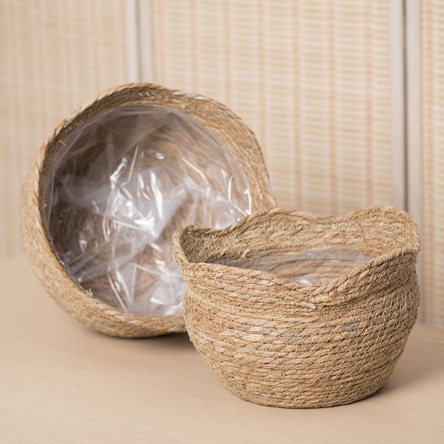 Rattankruka Handvävd Planterare för Naturlig Boho- och Skandinavisk Inredning