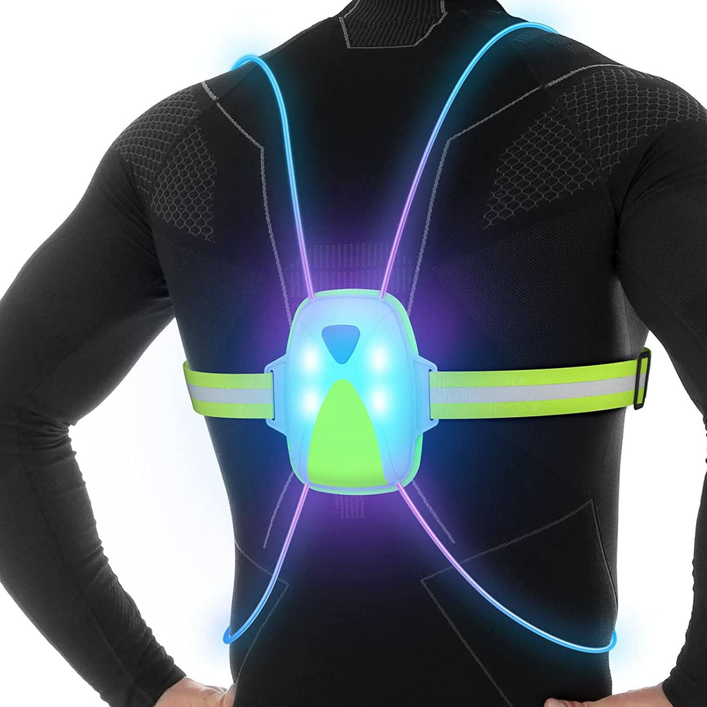 LumaSafe LED-säkerhetsväst för joggare, 6 färglägen, justerbar synlighet