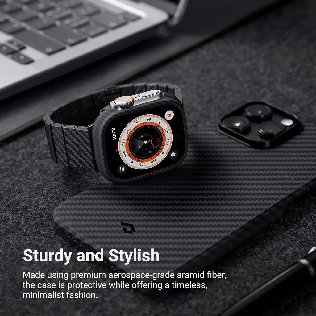 Curea din fibră de carbon AeroWeave cu acoperire din aramid pentru Apple Watch