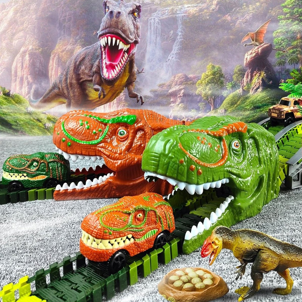 Interaktywny Pociąg Dinozaurów RaptorRail dla Kreatywnych Dzieci w Wieku 3 lat i Starszych