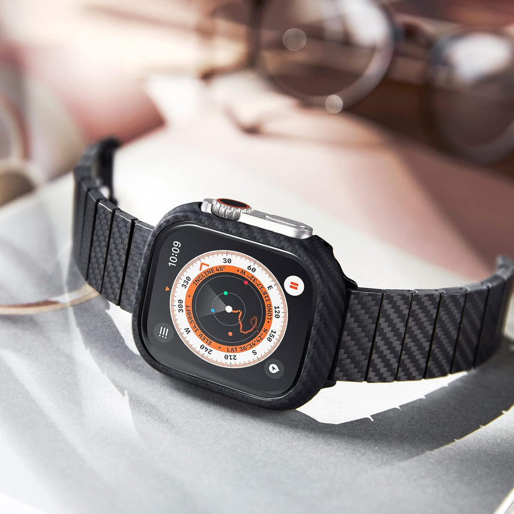 Curea din fibră de carbon AeroWeave cu acoperire din aramid pentru Apple Watch