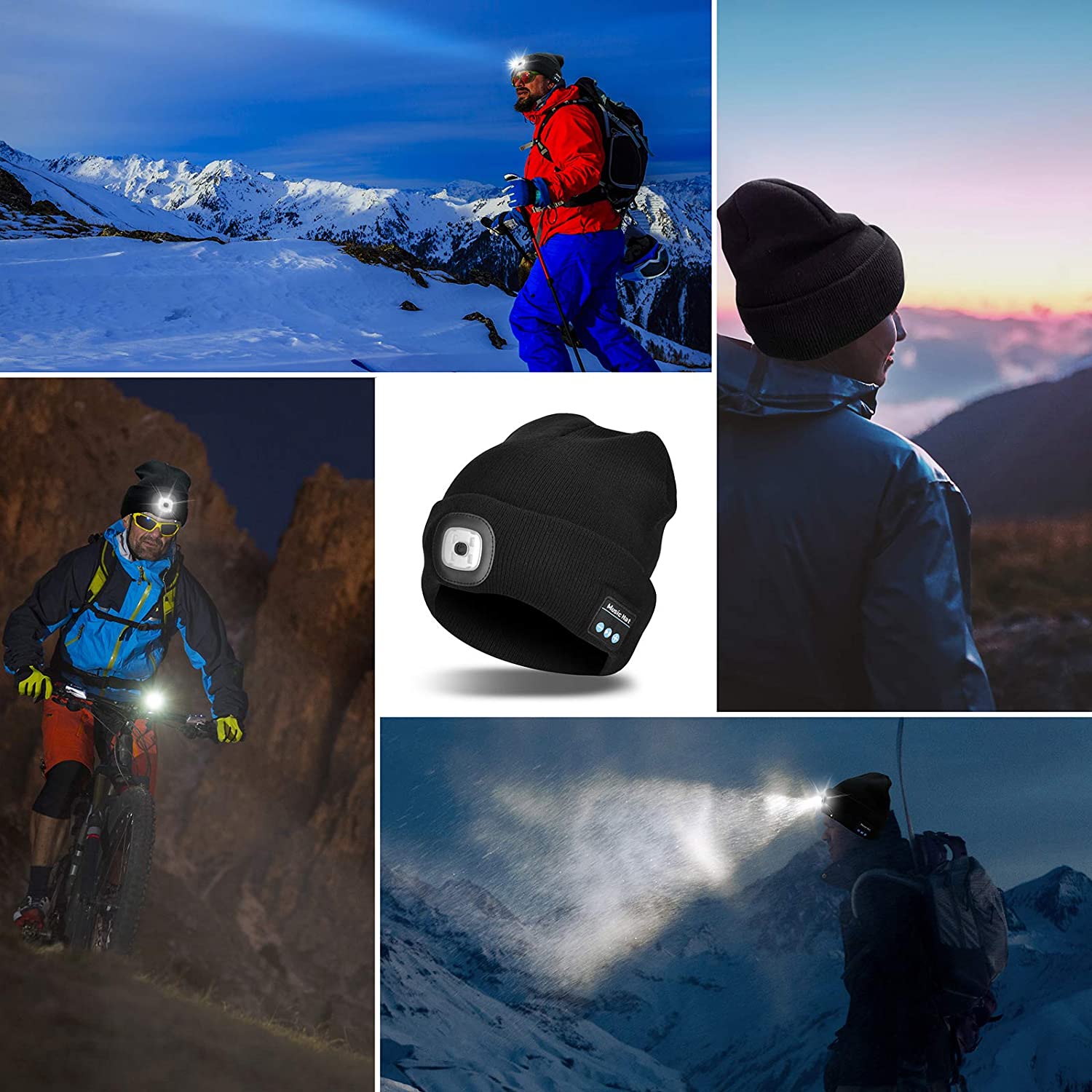 Cozy Beanie With Integrated LED Light And Bluetooth 5.0 Headphones
