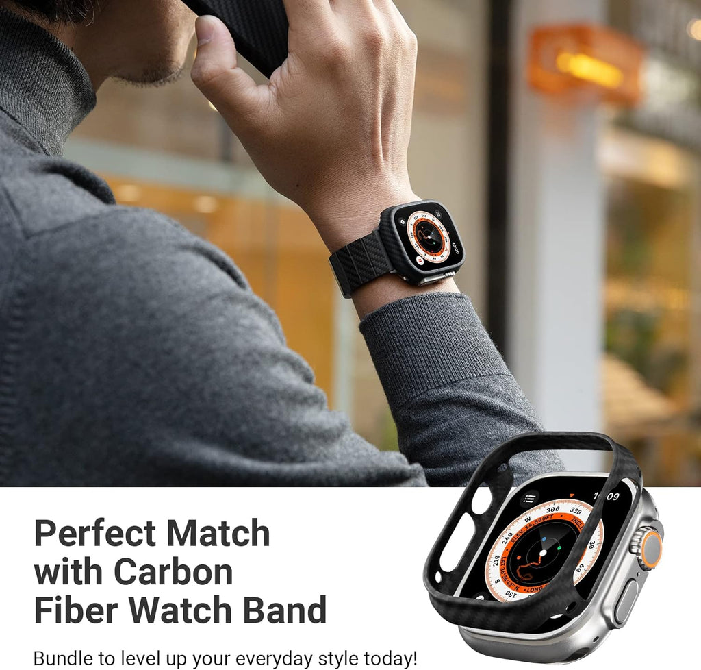 Curea din fibră de carbon AeroWeave cu acoperire din aramid pentru Apple Watch
