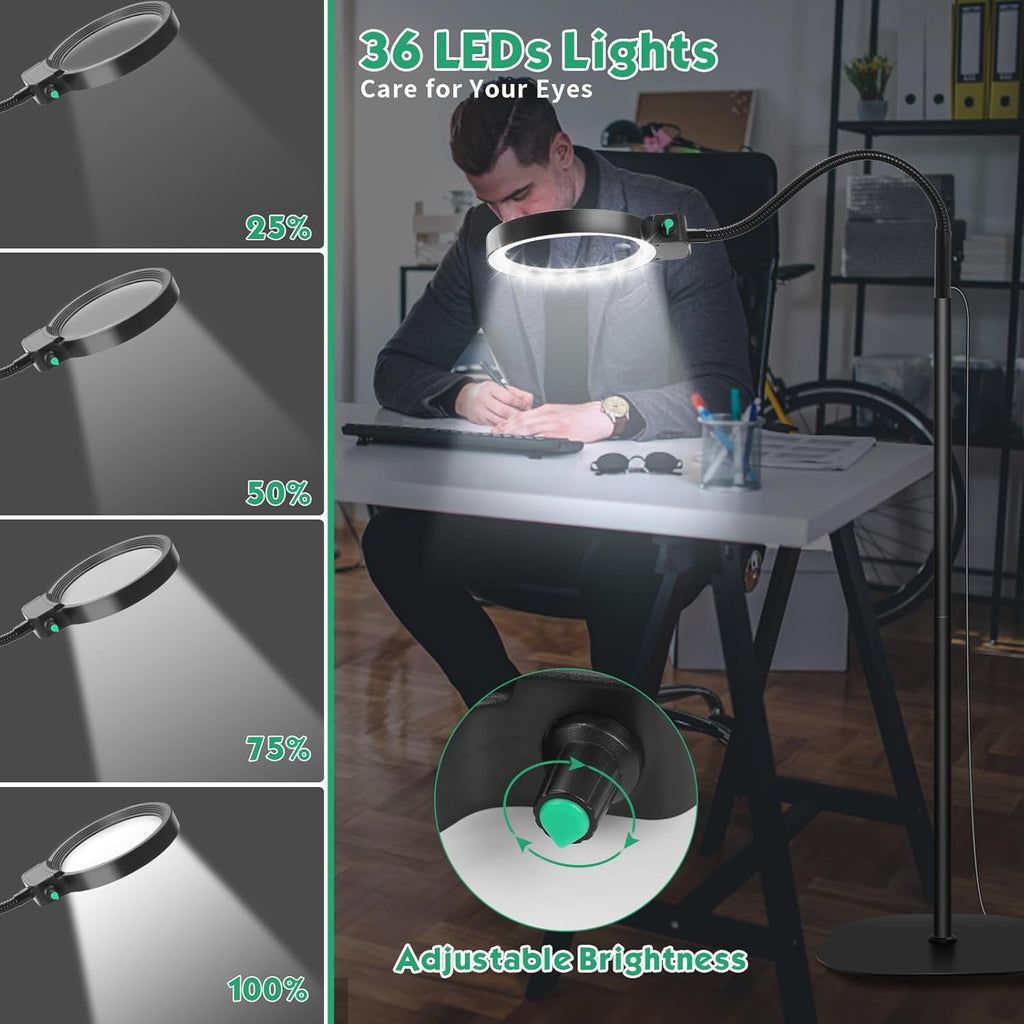 LED lupa s ohebným krkem, 10x a 30x zoom, zobrazovací plocha 6 palců