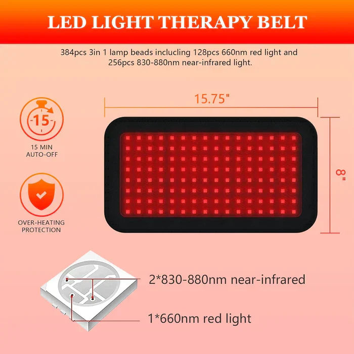 Infrared Light Belt For Targeted Back And Muscle Areas