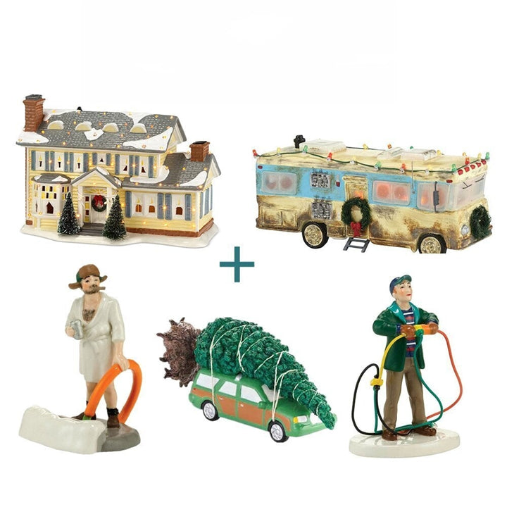 Hearthside Ceramic Family Christmas Village Figurine For Mantel Display