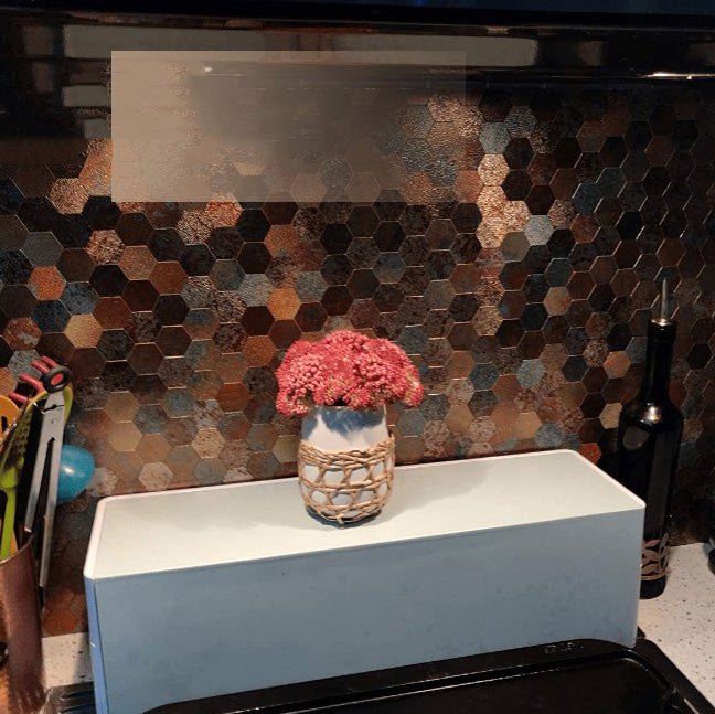 Self-Adhesive Metal Mosaic Tiles With Hexagon Pattern And Subway Styles
