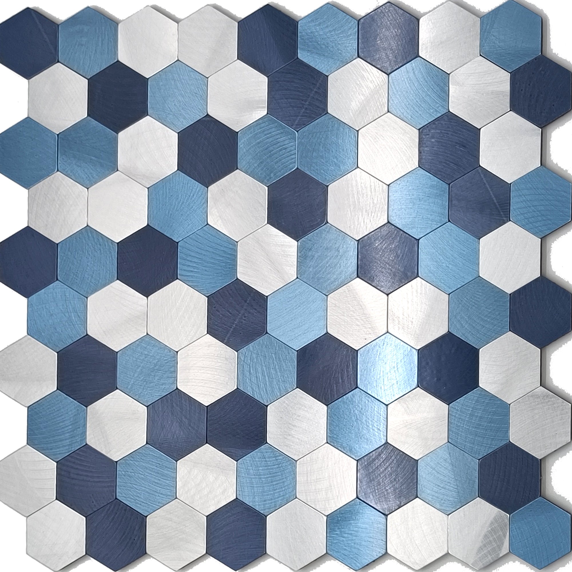 Self-Adhesive Metal Mosaic Tiles With Hexagon Pattern And Subway Styles