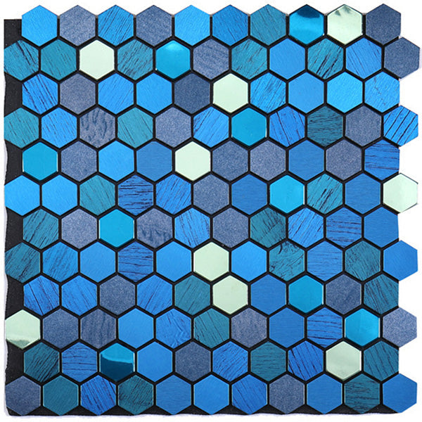 Self-Adhesive Metal Mosaic Tiles With Hexagon Pattern And Subway Styles