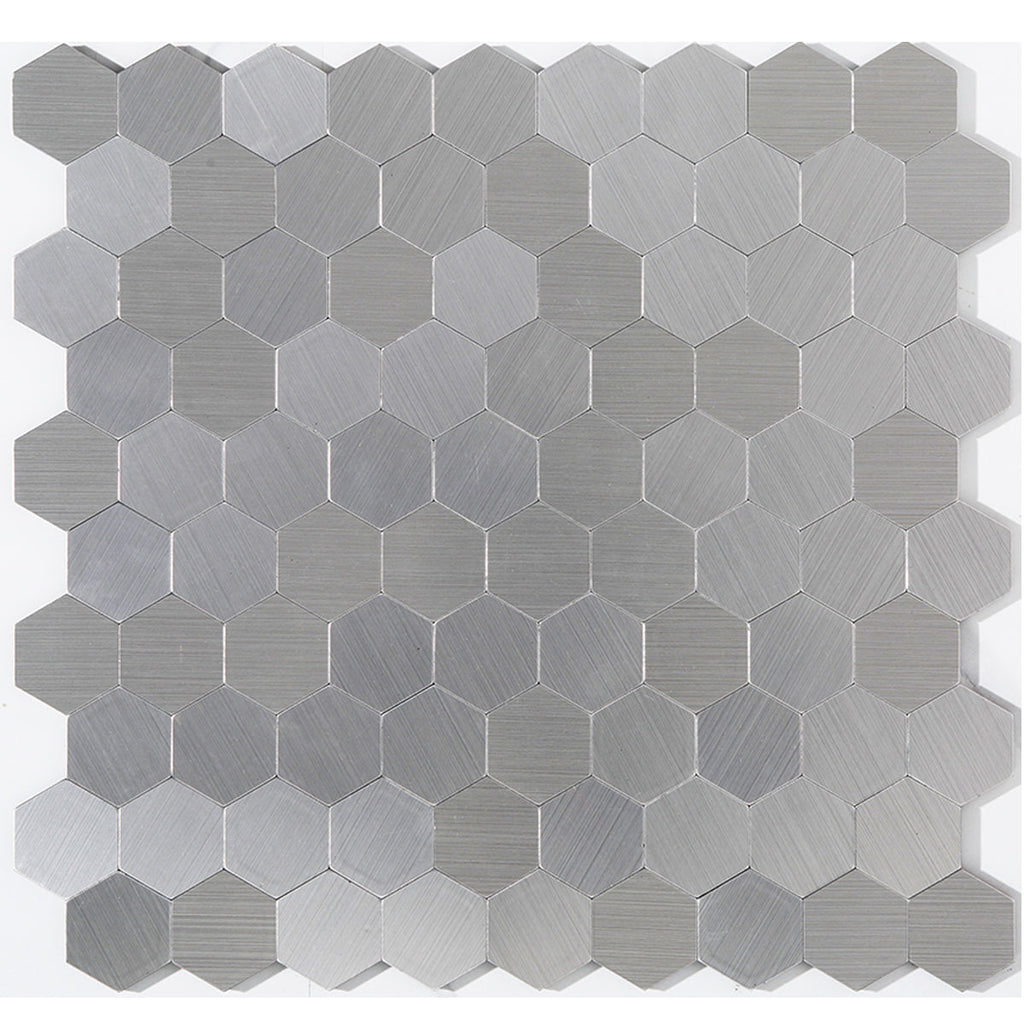 Self-Adhesive Metal Mosaic Tiles With Hexagon Pattern And Subway Styles