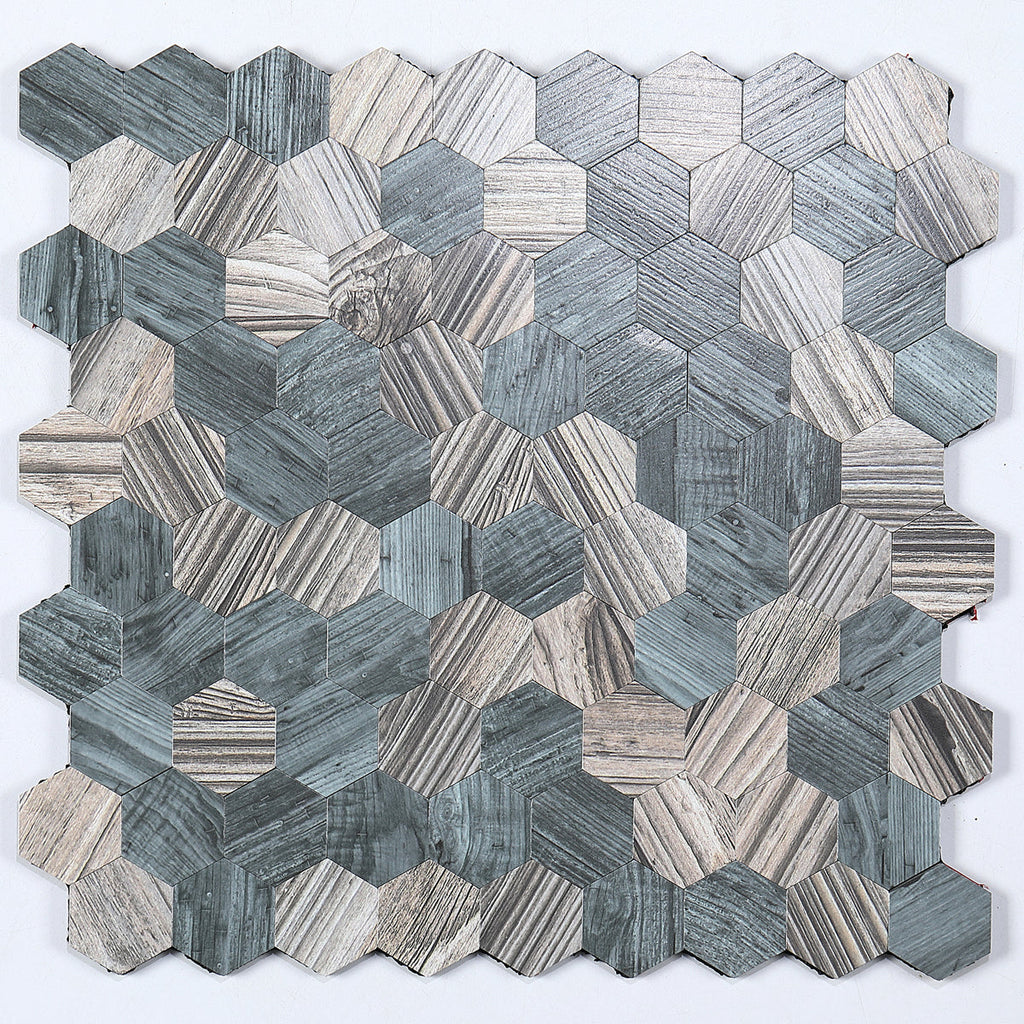 Self-Adhesive Metal Mosaic Tiles With Hexagon Pattern And Subway Styles
