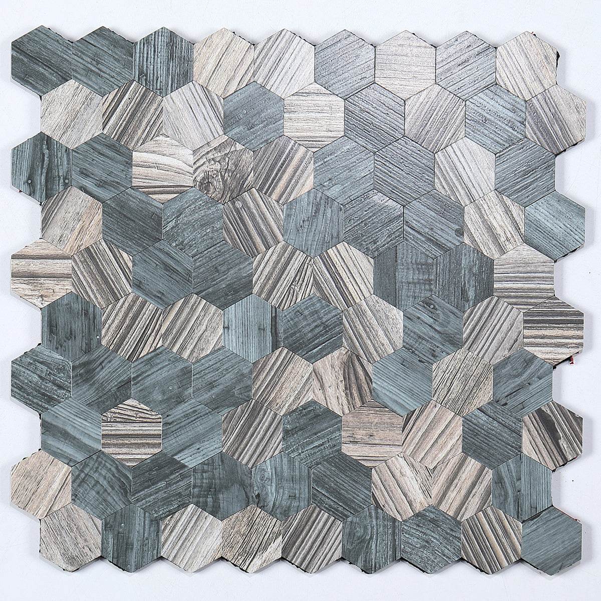 Self-Adhesive Metal Mosaic Tiles With Hexagon Pattern And Subway Styles