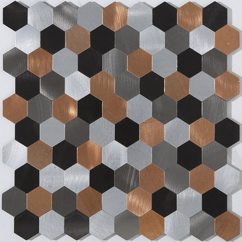 Self-Adhesive Metal Mosaic Tiles With Hexagon Pattern And Subway Styles