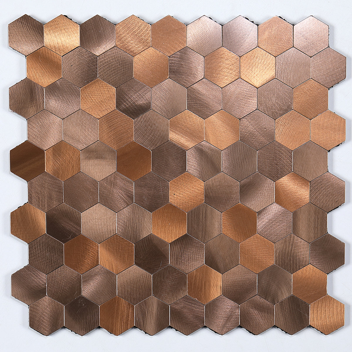 Self-Adhesive Metal Mosaic Tiles With Hexagon Pattern And Subway Styles