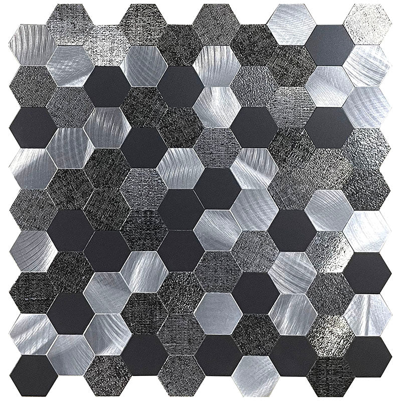 Self-Adhesive Metal Mosaic Tiles With Hexagon Pattern And Subway Styles