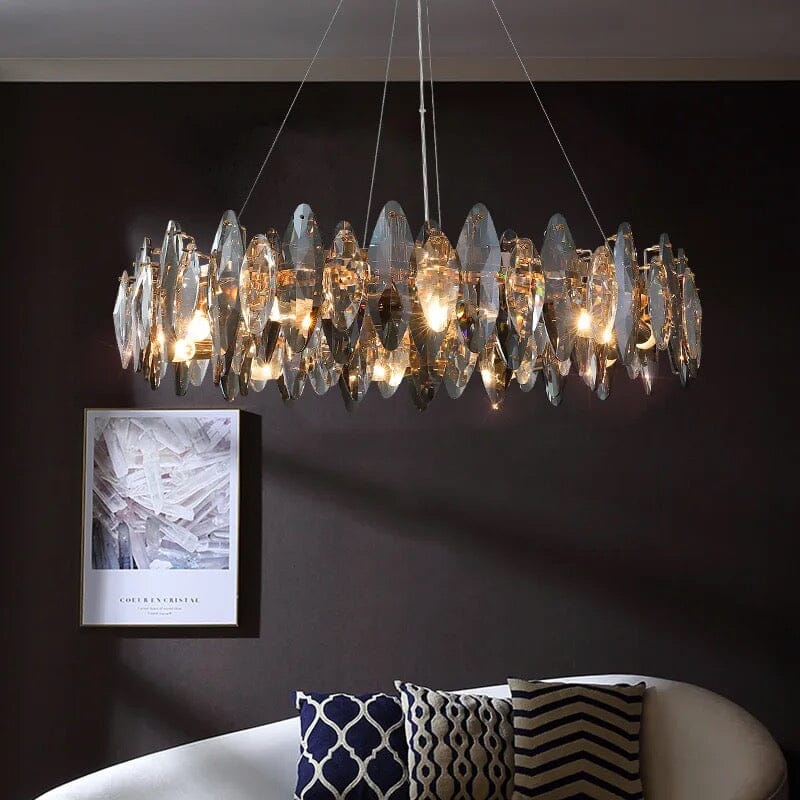 Lampadario a Foglia di Cristallo Nordico Aurelia dalla Collezione Lumen