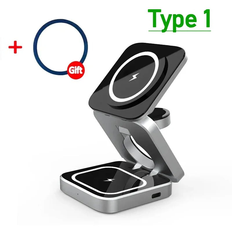 VeloCharge Magnetic Wireless Charger Three-In-One For IPhone AirPods And Apple Watch