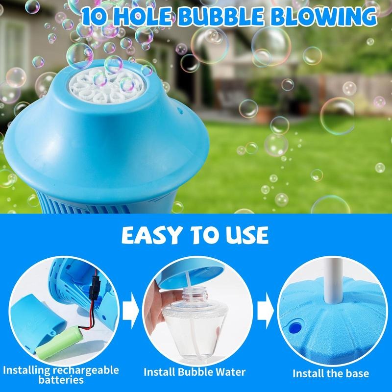 BubbleFun Máquina de Bolhas Portátil para Crianças, Altura Ajustável, 20.000 Bolhas por Minuto