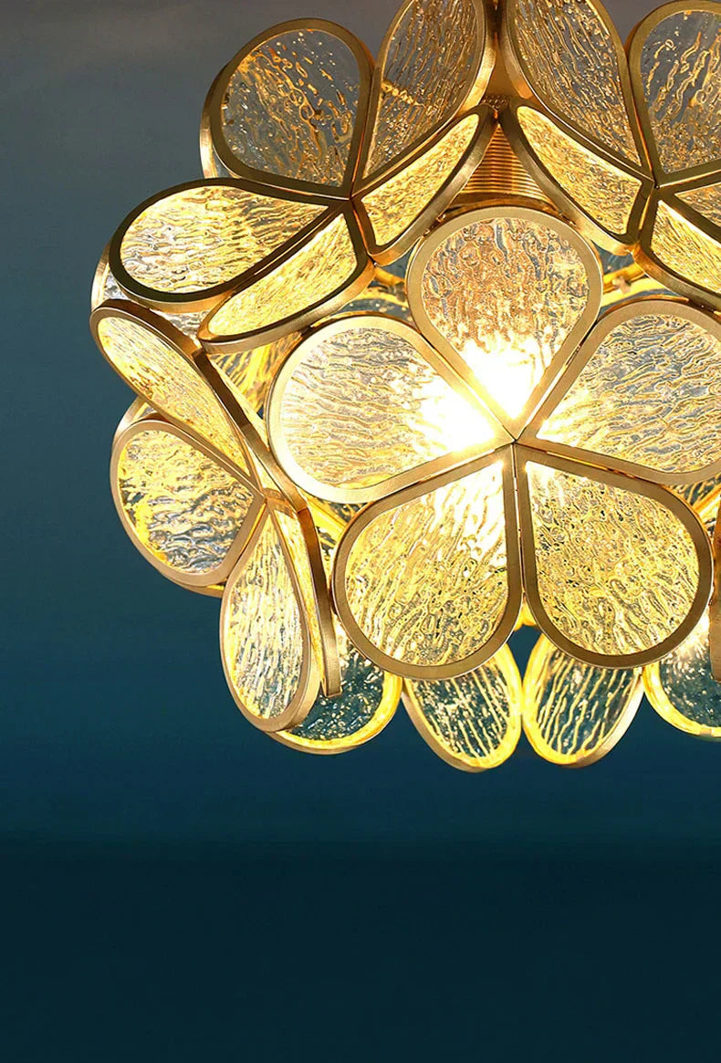 Liora Glass Pendellampe med Nordisk Blomstermotiv
