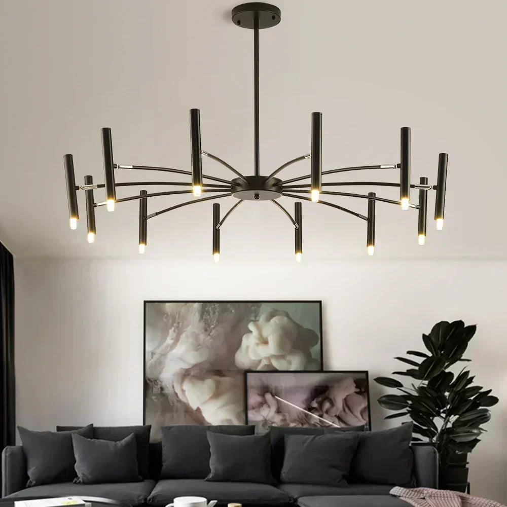 Astra Mid-Century Modern LED-krona med justerbara lampor för matsal