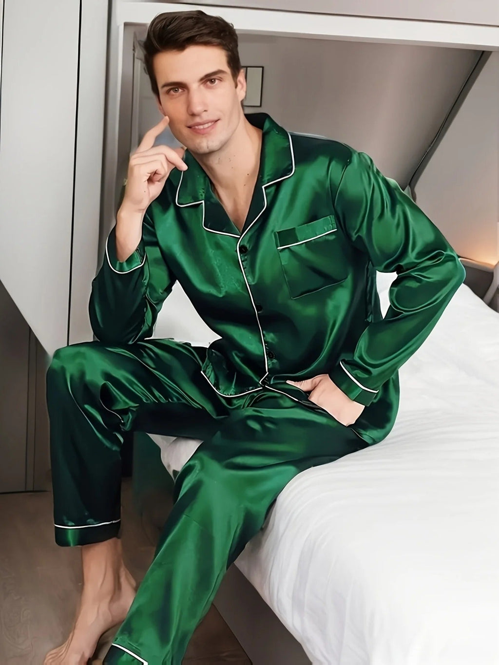 Elegant Men's Nightwear And Luxury Pajamas For Breathable Comfort