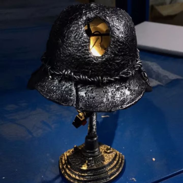 AntiqueLume Steel Helmet Lamp For Historic Home Decor