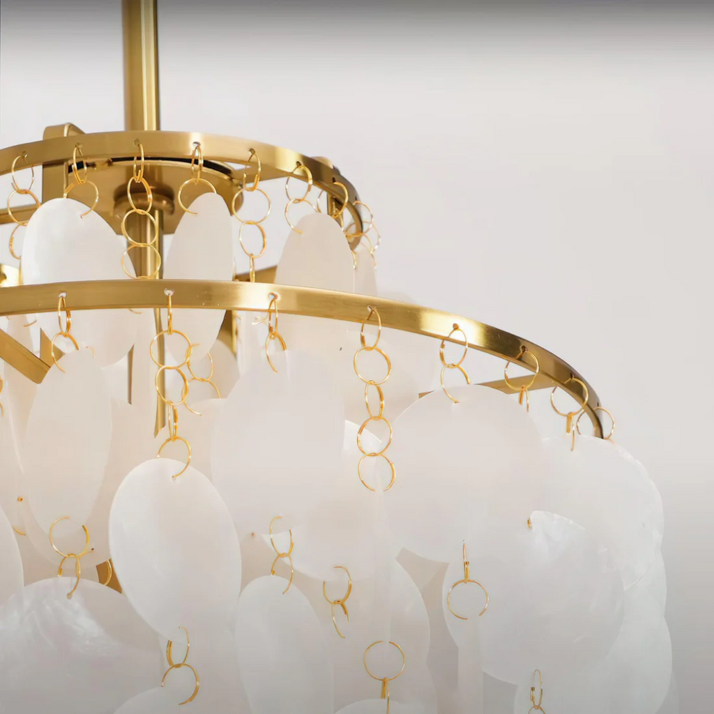 Lumi Muschel-Pendelleuchte für Esszimmer mit vintage Glanz