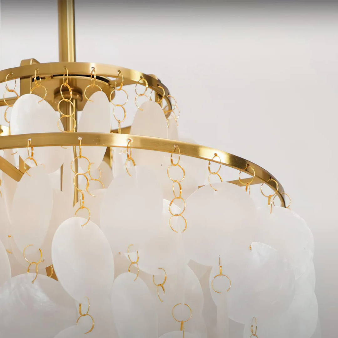 Lumi Muschel-Pendelleuchte für Esszimmer mit vintage Glanz