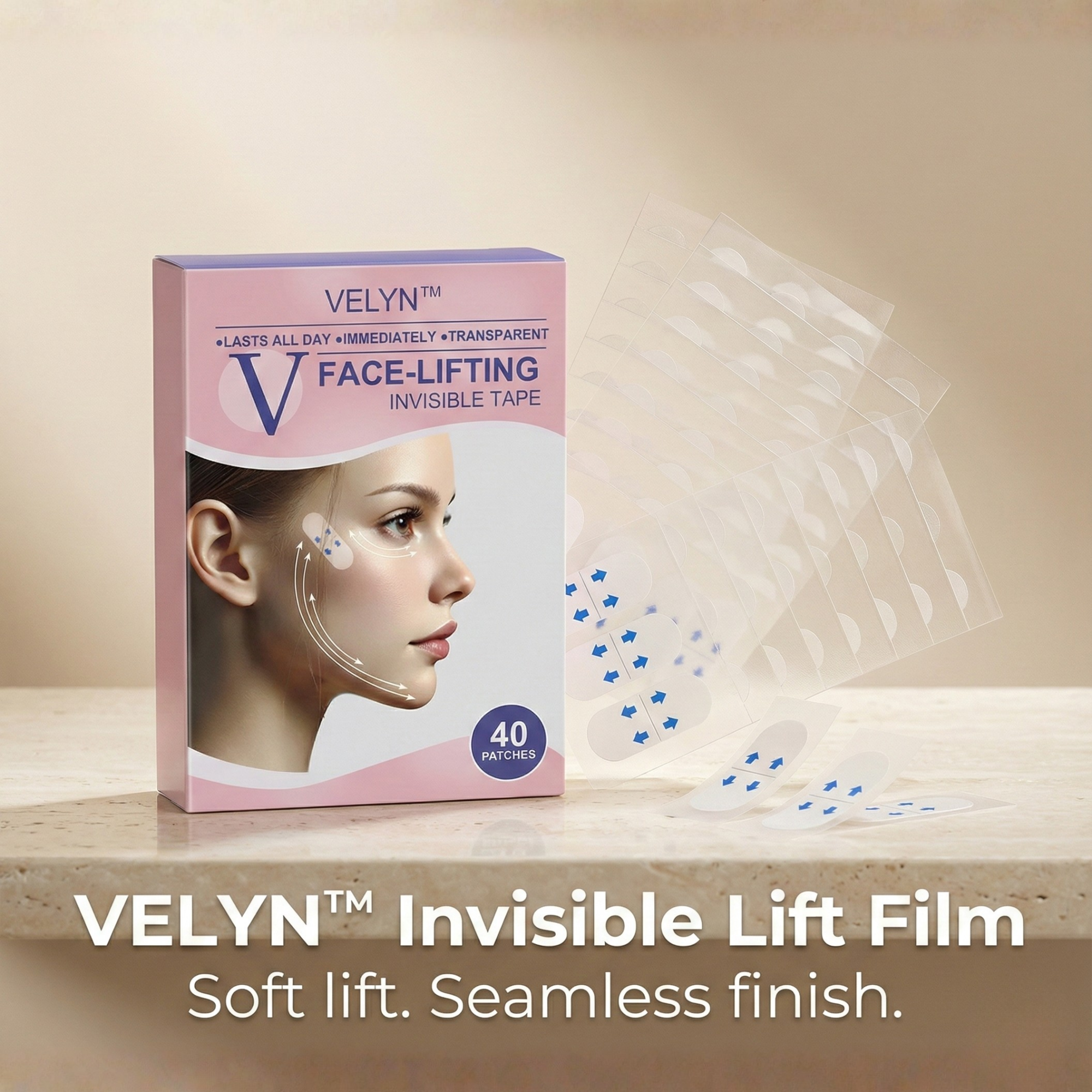 Film de Lifting Transparent NovaLift Velyn Tape pour Yeux, Sourcils, Joues, Mâchoire