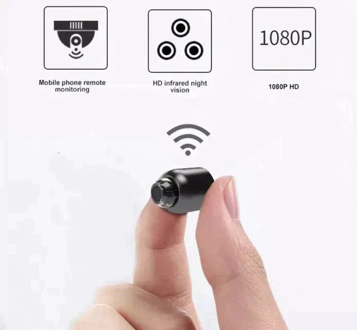 Dos cámaras WiFi compactas 1080P con visión nocturna de 140 grados y detección de movimiento