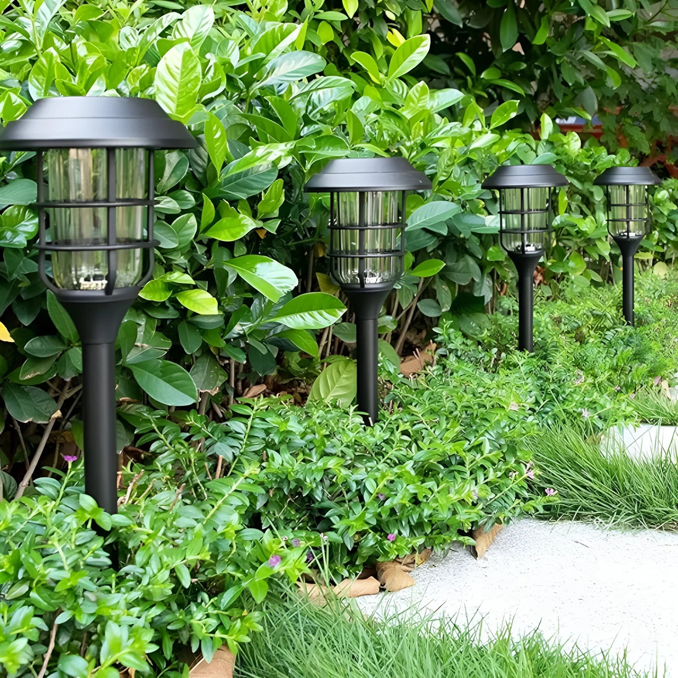 SolarGlow Sechserpack Außen-Gartenleuchten für Atmosphäre