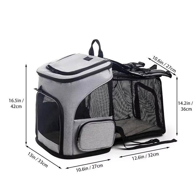 CozyNest Foldable Expandable Breathable Pet Backpack Carrier For Cats And Small Dogs