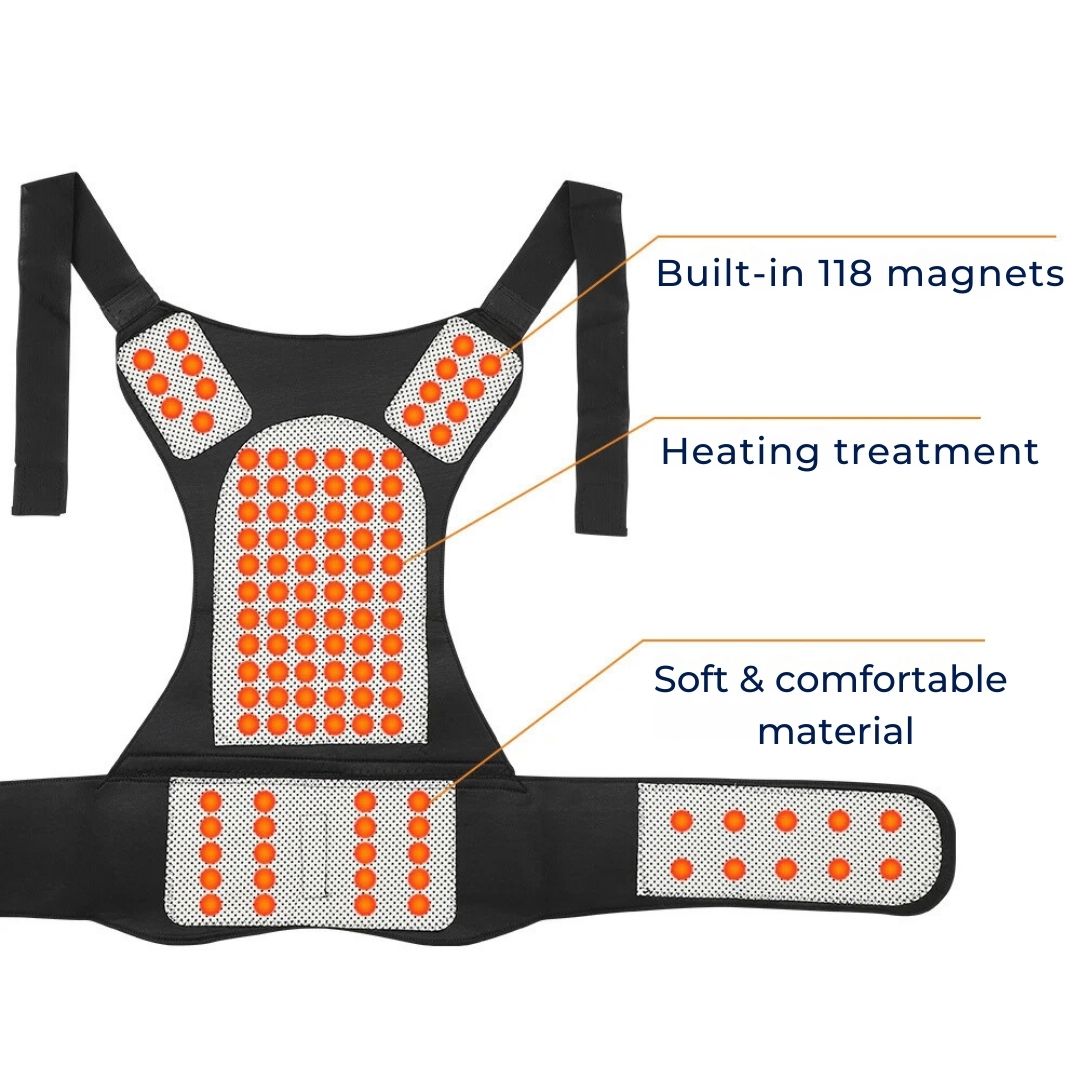 ThermaPosture zelfverwarmende rugbrace met verstelbare houdingscorrector